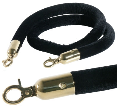 Abgrenzungsseil, schwarz 150cm mit goldfarbener Öse Contacto - CPGASTRO