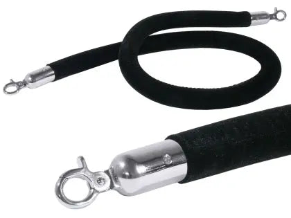 Abgrenzungsseil schwarz 150 cm mit verchromten Beschlägen Contacto - CPGASTRO