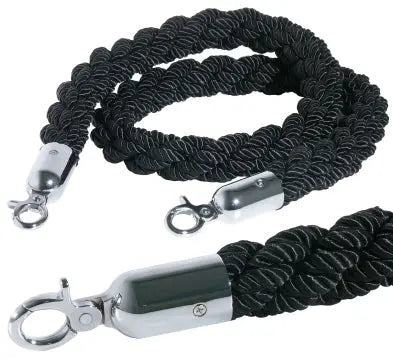 Abgrenzungsseil, schwarz 150cm mit verchromter Öse, Contacto - CPGASTRO