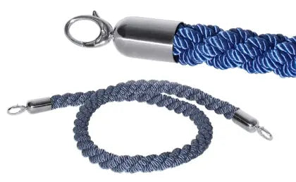 Edelstahl Abgrenzungsseil blau 150 cm ohne Samtummantelung chrom - CPGASTRO