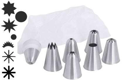 Spritztüllen-Set mit 7 Tüllen und Spritzbeutel Contacto - CPGASTRO