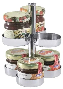 Edelstahl Marmeladenglas-Etagere für 6 Portionen - CPGASTRO
