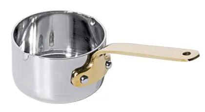 Stielkasserolle, flach 5 cm Edelstahl mit Messinggriff Contacto - CPGASTRO