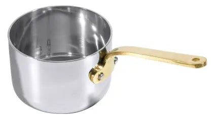 Stielkasserolle, tief 6,5 cm Edelstahl mit Messinggriff Contacto - CPGASTRO