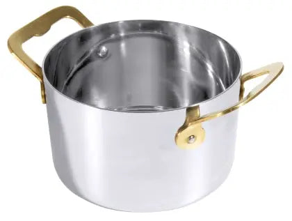 Cocotte, Edelstahl 9 cm Edelstahl mit Messinggriff Contacto - CPGASTRO