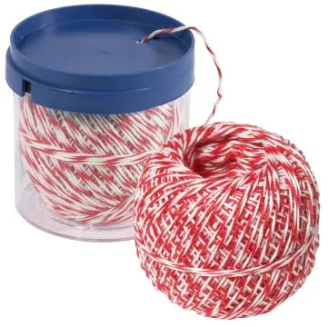 Rollbratenfaden weiß/weiß/rot aus Polyester 150m, im Spender Contacto - CPGASTRO