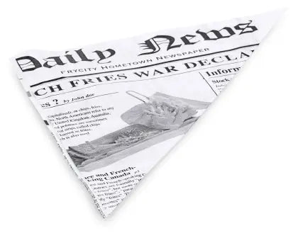 Pommes frites-Tüte 18 cm aus Wachspapier, Motiv Zeitung Contacto - CPGASTRO