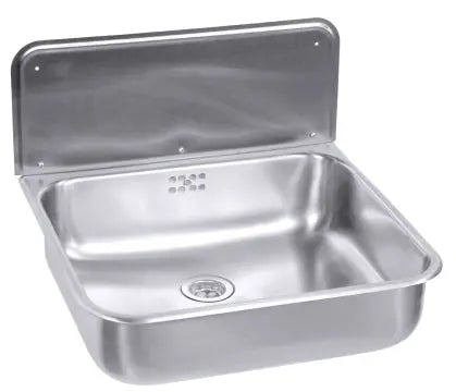 Edelstahl Waschbecken mit Überlauf mit Konsole Bodenventil - CPGASTRO