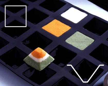 Backmatte Pyramide 50 x 50 mm Flexipan, schwarz, GN 1/2 Contacto - CPGASTRO