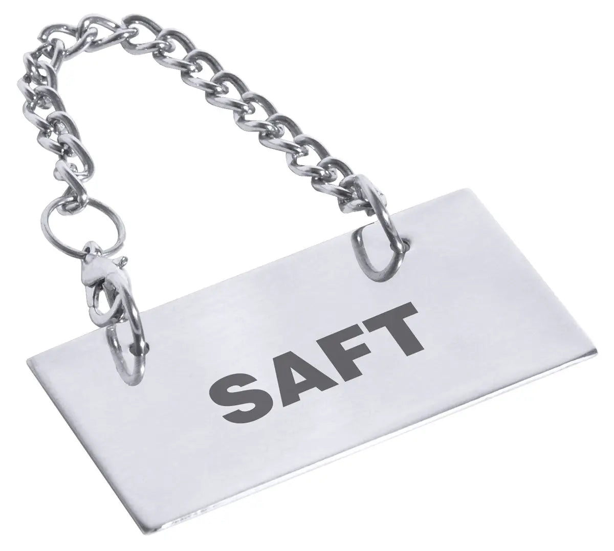 Contacto Edelstahl Schild für Kannen: SAFT