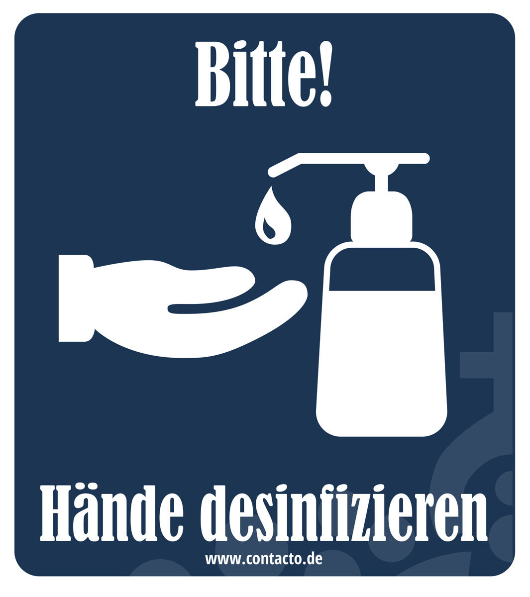 Contacto Schild ''Hände desinfizieren'' selbstklebend 12 cm