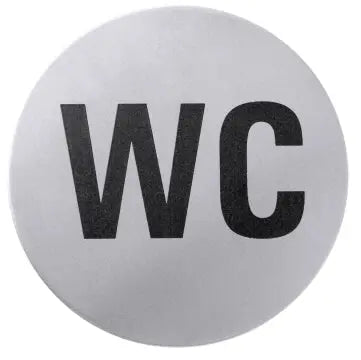 Edelstahl Toiletten-Türsymbol WC Ø 7,5cm - CPGASTRO