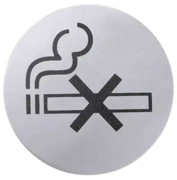Edelstahl Türsymbol NICHTRAUCHER Ø 7,5cm - CPGASTRO