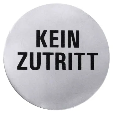 Edelstahl Türsymbol KEIN ZUTRITT Ø 7,5cm - CPGASTRO