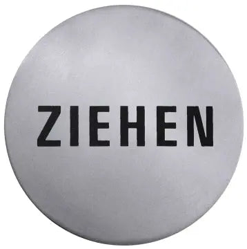 Edelstahl Türsymbol ZIEHEN Ø 7,5cm - CPGASTRO