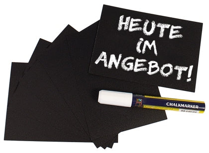 Schreibtafel, schwarz DIN A6 20-er Set Contacto - CPGASTRO