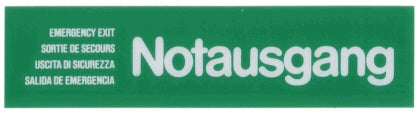 Wortschild NOTAUSGANG grün Contacto - CPGASTRO
