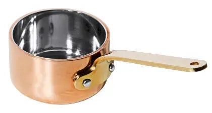 Stielkasserolle 5 cm flach aus Kupfer/Edelstahl Gastronics - CPGASTRO