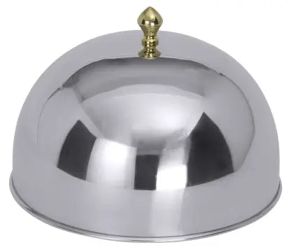 Contacto Edelstahl Speiseglocke 24,5 cm mit vergoldetem Griffknopf CPGastro.de