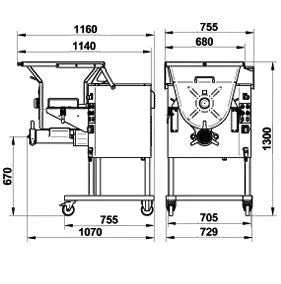 Fleischwolf C/E900 1500 kg/h Lux Line Gastronics - CPGASTRO