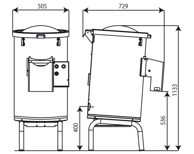Kartoffelschäler C/E PP30T 680 kg/h Lux Line Gastronics - CPGASTRO