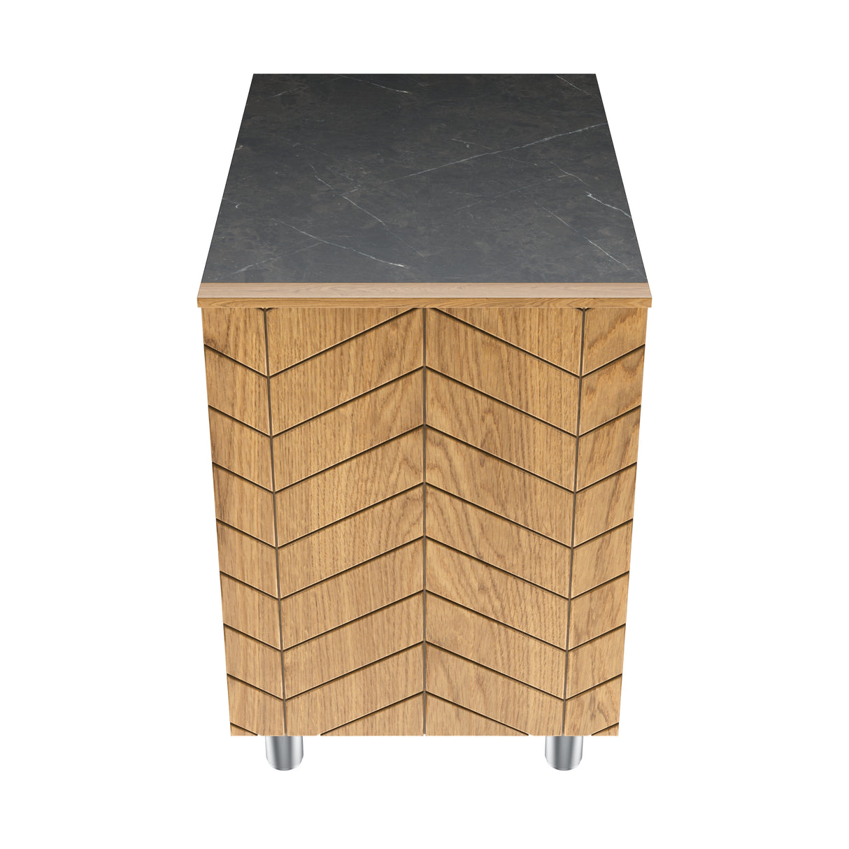 Gastronics Premium Kühltheken-Set – Pizzakühltisch, Salattheke & Kassentisch mit schwarzem Compact im Marmor-Design & LED-Fischgrätenverkleidung 461 x 80 x 145 cm Gastronics - CPGASTRO