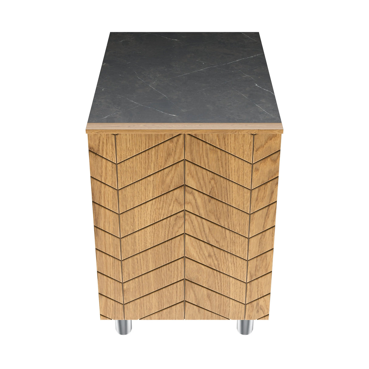 Gastronics Premium Kühltheken-Set – Pizzakühltisch, Salattheke & Kassentisch mit schwarzem Compact im Marmor-Design & LED-Fischgrätenverkleidung 461 x 80 x 145 cm Gastronics - CPGASTRO