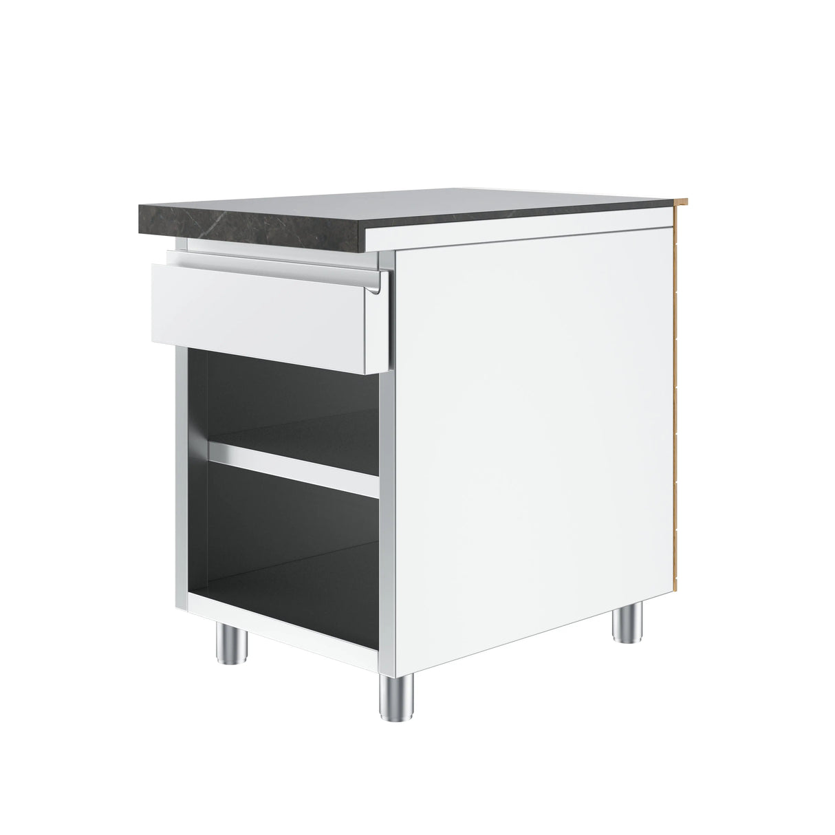 Gastronics Kassentisch Premium – Elegantes Design mit LED-Fischgrätenverkleidung und schwarzem Compact im Marmor-Design 80 x 85 x 87 cm Gastronics - CPGASTRO