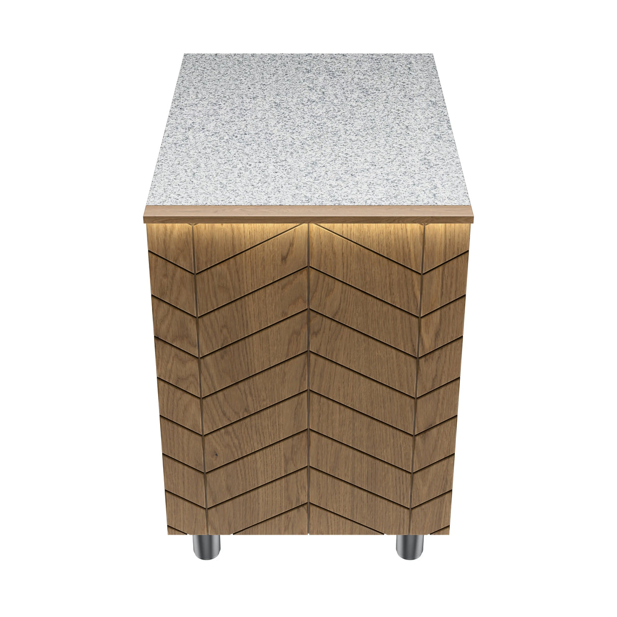 Gastronics Kassentisch Premium – Elegantes Design mit LED-Fischgrätenverkleidung und grauem Granit 80 x 85 x 87 cm Gastronics - CPGASTRO