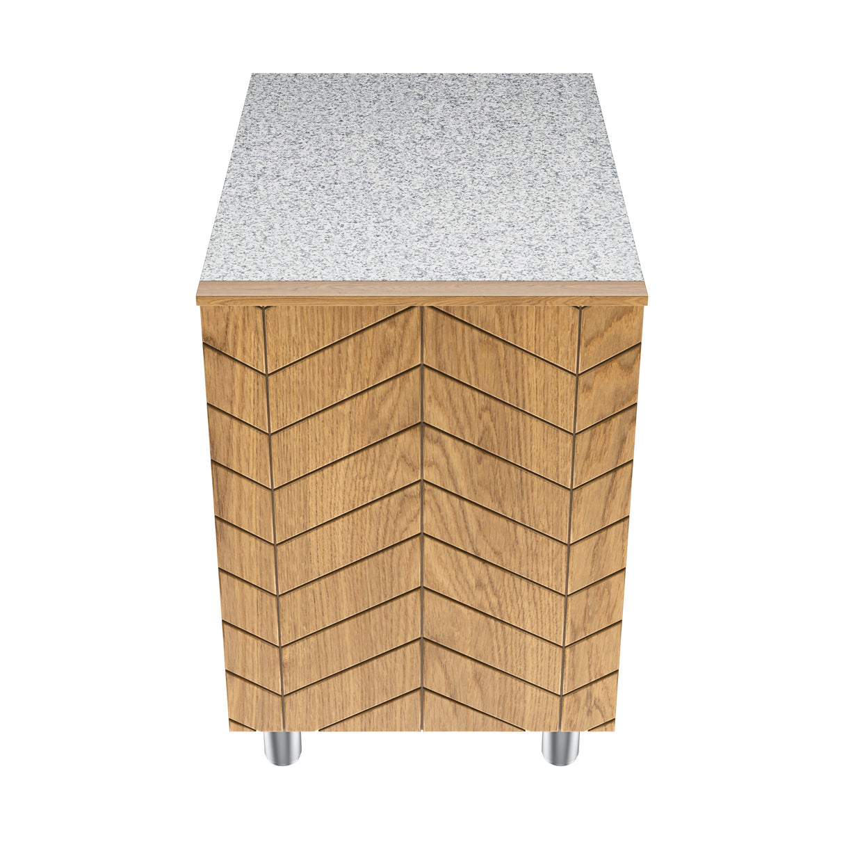 Gastronics Premium Kühltheken-Set – Pizzakühltisch, Salattheke & Kassentisch mit Granit & LED-Fischgrätenverkleidung 461 x 80 x 145 cm Gastronics - CPGASTRO