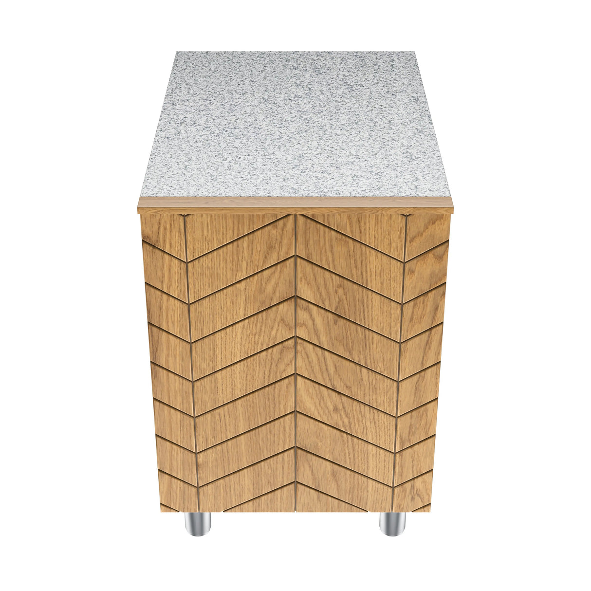 Gastronics Premium Kühltheken-Set – Pizzakühltisch, Salattheke & Kassentisch mit Granit & LED-Fischgrätenverkleidung 461 x 80 x 145 cm Gastronics - CPGASTRO