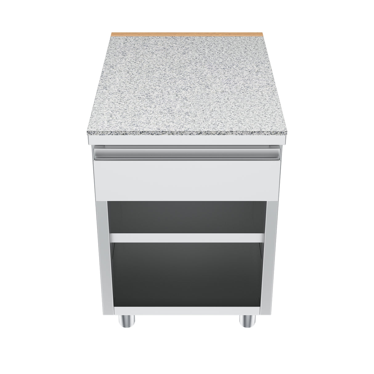 Gastronics Premium Kühltheken-Set – Pizzakühltisch, Salattheke & Kassentisch mit Granit & LED-Fischgrätenverkleidung 461 x 80 x 145 cm Gastronics - CPGASTRO