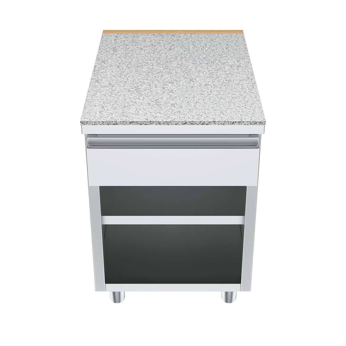 Gastronics Premium Kühltheken-Set – Pizzakühltisch, Salattheke & Kassentisch mit Granit & LED-Fischgrätenverkleidung 461 x 80 x 145 cm Gastronics - CPGASTRO