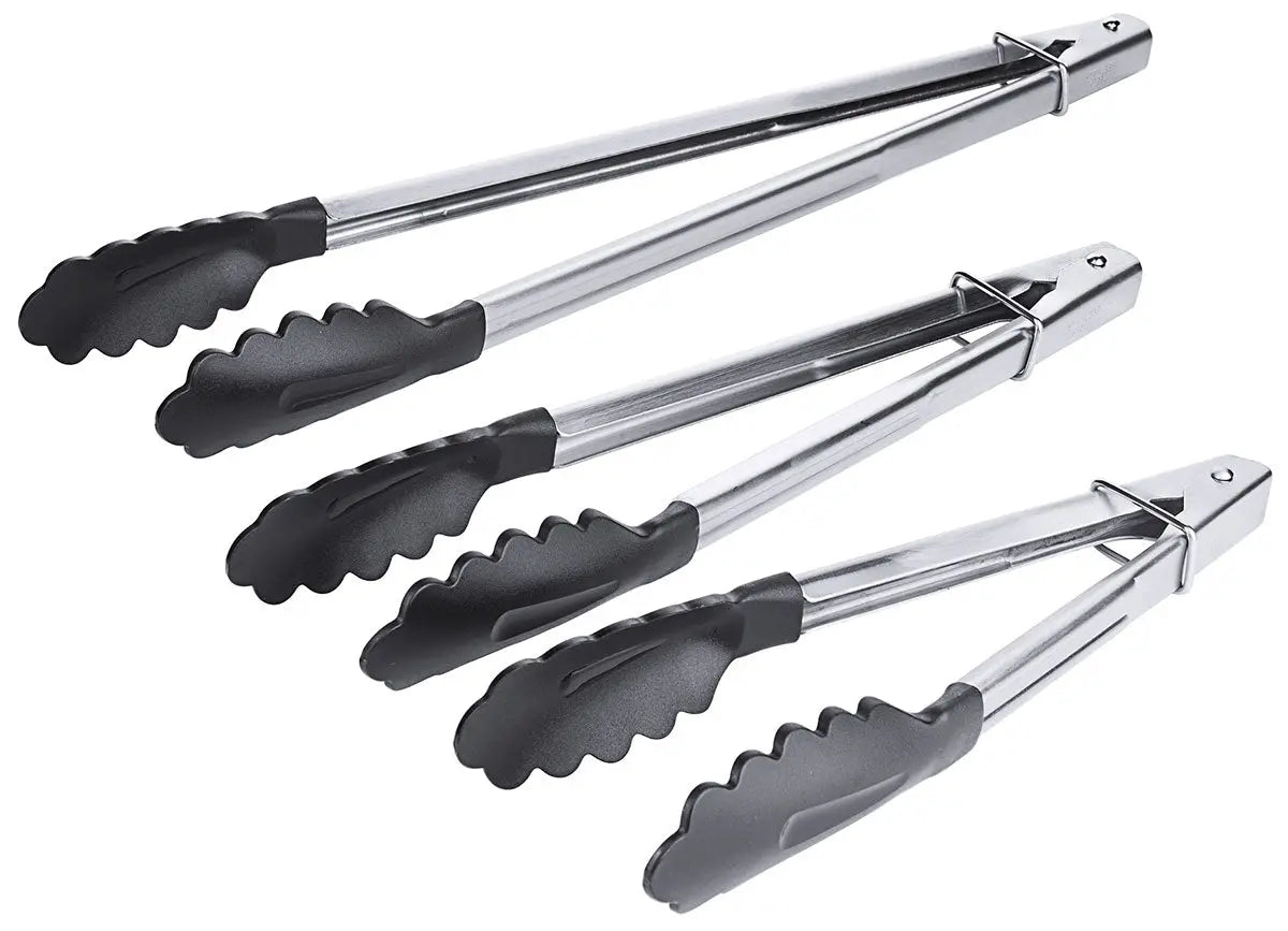 Edelstahl Bratzange 23-40 cm hochglänzend mit Feder und Verschlussschieber - CPGASTRO