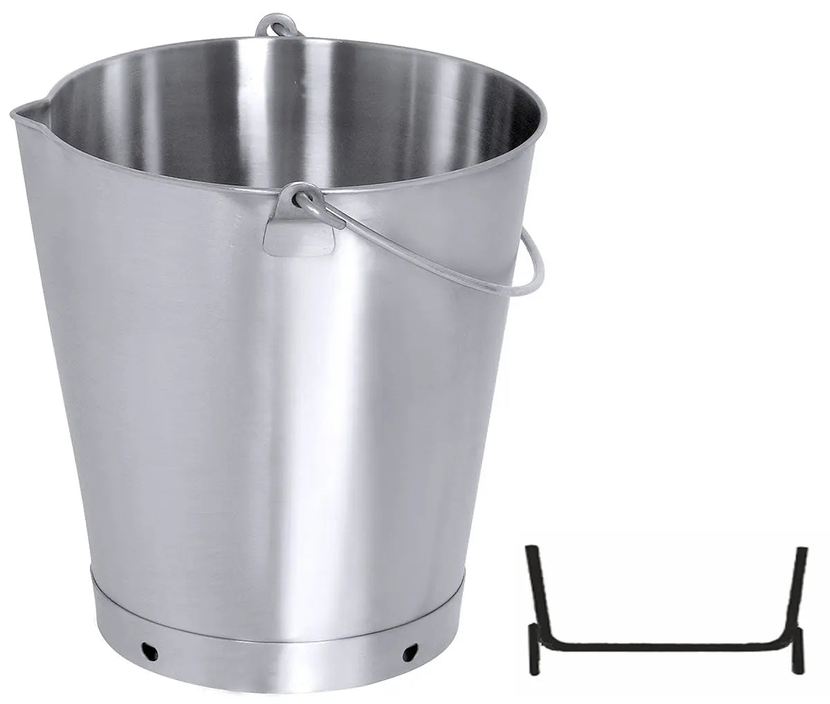 Edelstahl Eimer mit Schnaupe 10 bis 20 Liter - CPGASTRO