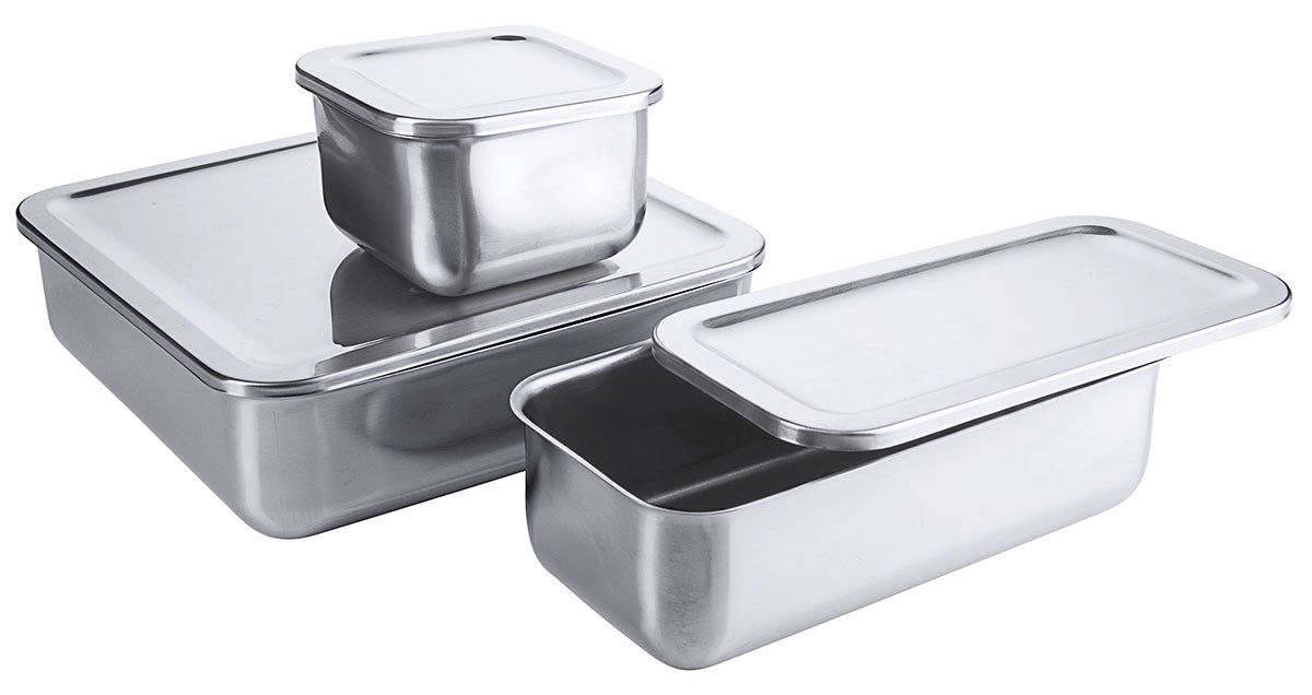 Edelstahl Aufbewahrungsdose 0,5 bis 2 Liter ideal für Kühlschrank Contacto - CPGASTRO