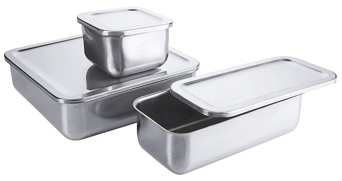 Edelstahl Aufbewahrungsdose 0,5 bis 2 Liter ideal für Kühlschrank - CPGASTRO
