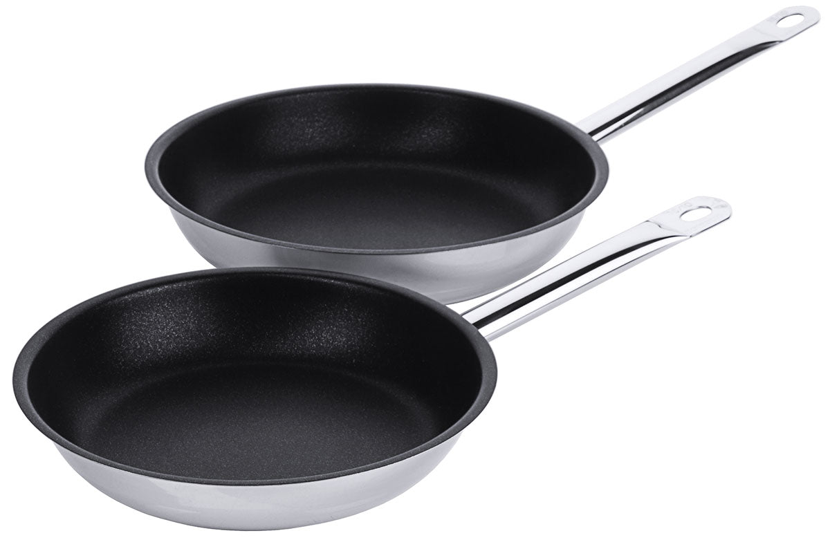 Edelstahl Antihaft-Bratpfanne mit PTFE-Beschichtung & Rohrgriff 20-32 cm Contacto - CPGASTRO