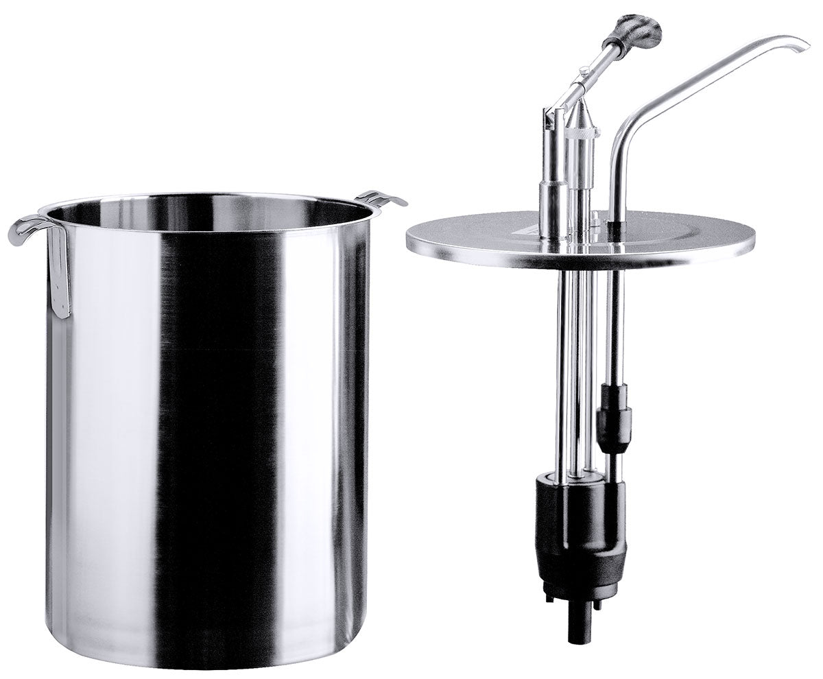 Edelstahl Dispenser rund 4-10 Liter mit Behälter / Griffen Contacto - CPGASTRO