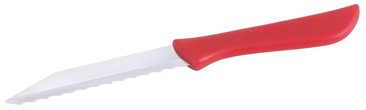 Edelstahl Brötchenmesser mit rotem Griff Wellenschliff Contacto - CPGASTRO