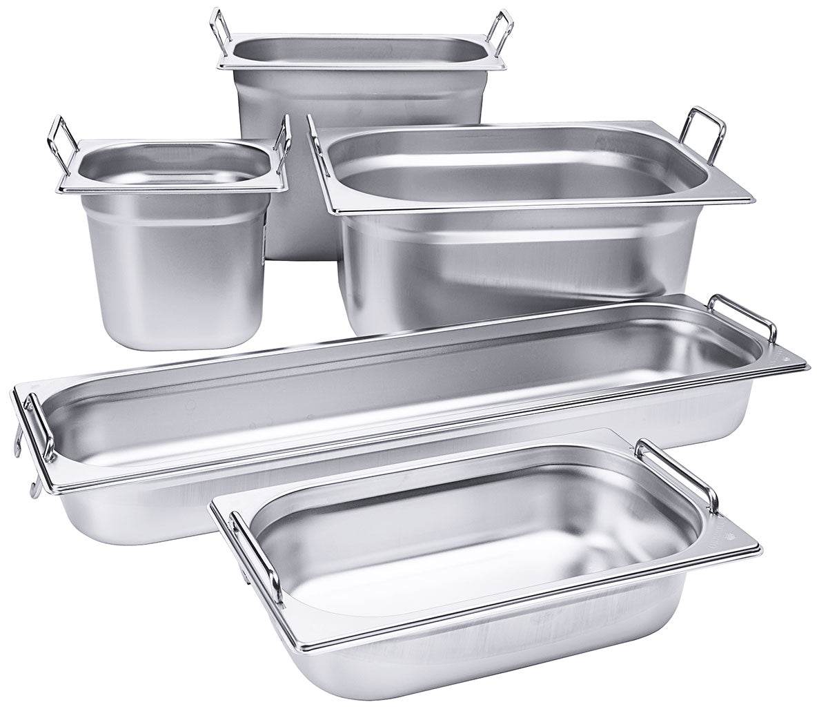 Edelstahl GN-Behälter mit Fallgriffen Contacto - CPGASTRO