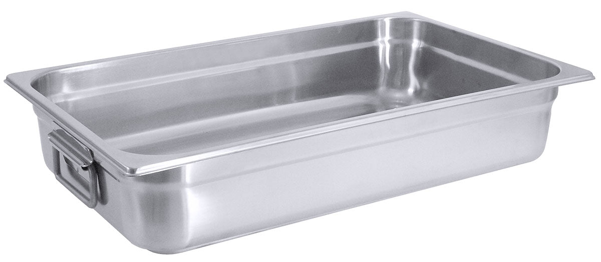 Edelstahl Bratpfanne GN 1/1 Tiefe 100-150 mm mit seitlichen Fallgriffen Contacto - CPGASTRO