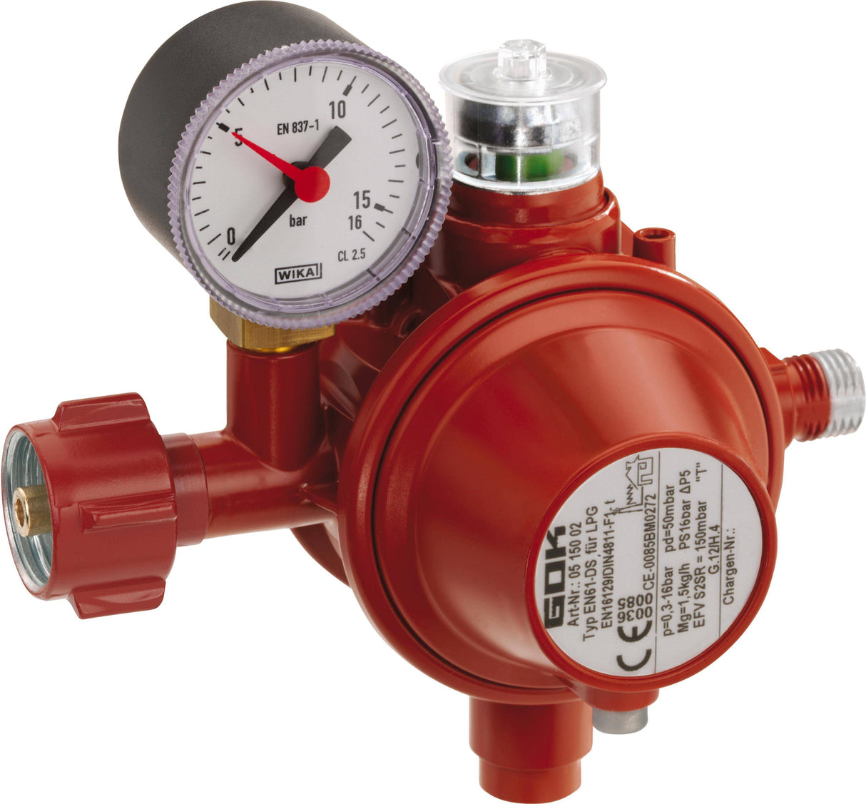 Gasregler GOK mit Schlauchbruchsicherung EN61-DS 0515002 Gastronics - CPGASTRO