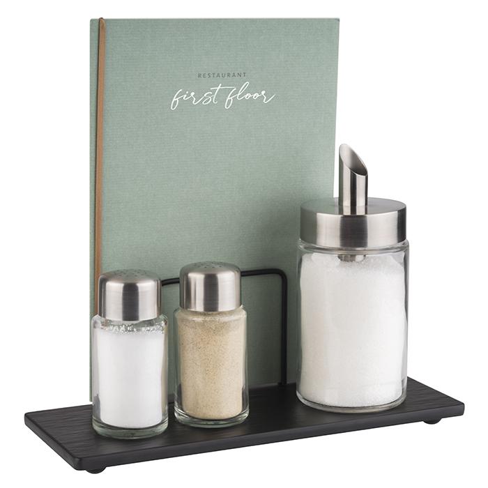 Tischstation Table Caddy Menage mit Kartenhalter Salz Pfeffer Zuckerstreuer Gastronics - CPGASTRO