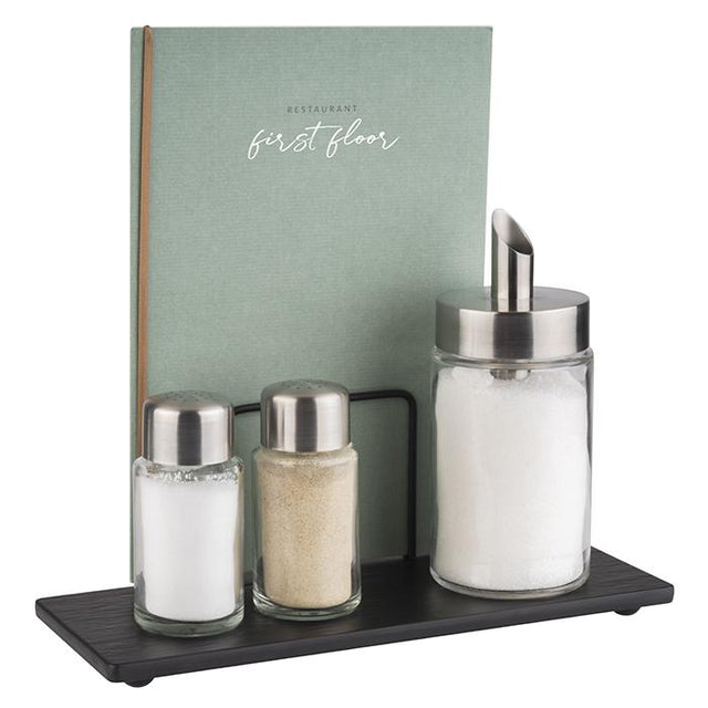 Tischstation Table Caddy Menage mit Kartenhalter Salz Pfeffer Zuckerstreuer Gastronics - CPGASTRO