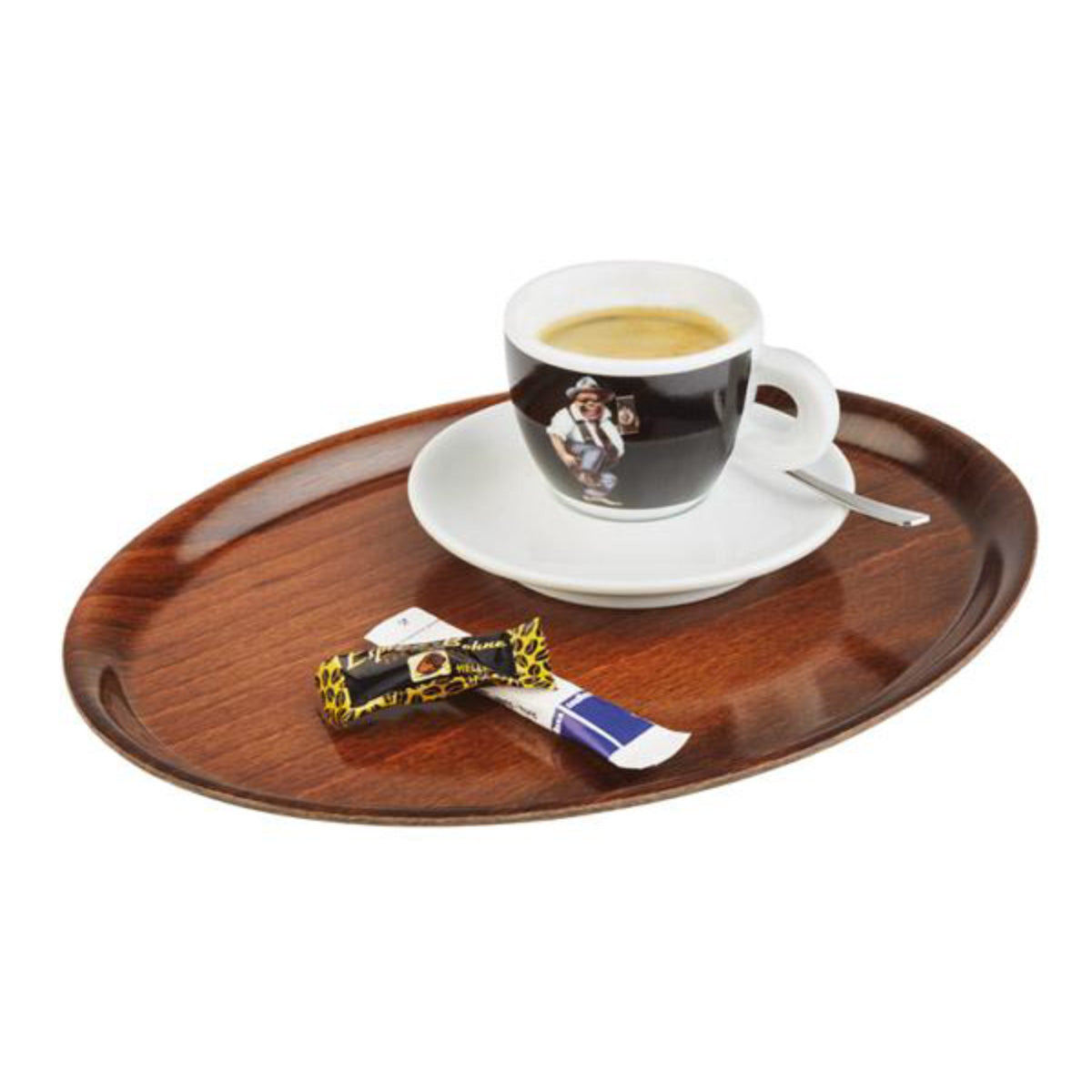 Tablett Holz Dekor Serviertablett Rutschfest 26 x 20 cm Gastronics - CPGASTRO