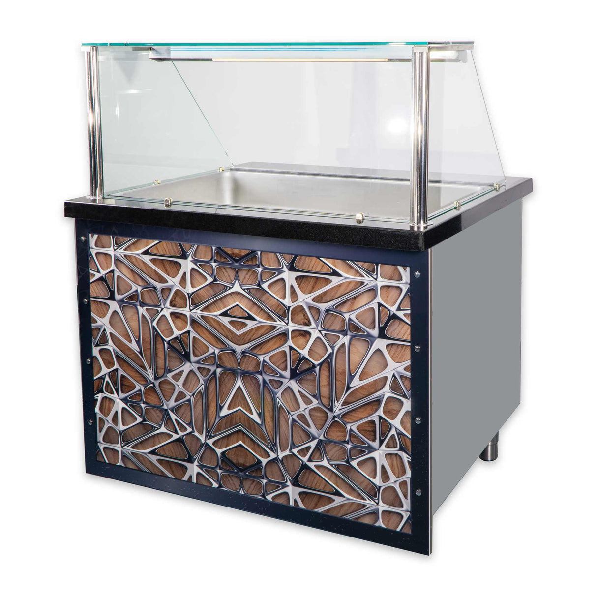 Bain Marie schwarz Marmor LED Dekor 110 cm Gastronics - CPGASTRO