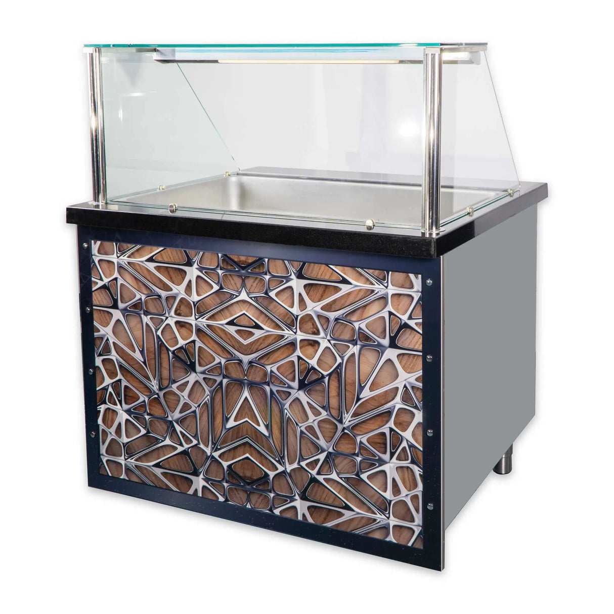 Bain Marie schwarz Marmor LED Dekor 110 cm Gastronics - CPGASTRO