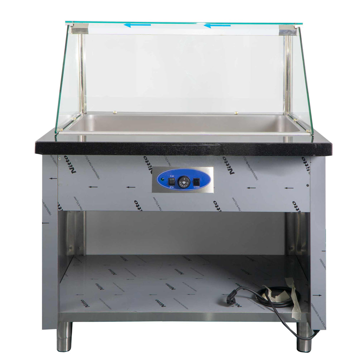 Bain Marie schwarz Marmor LED Dekor 110 cm Gastronics - CPGASTRO