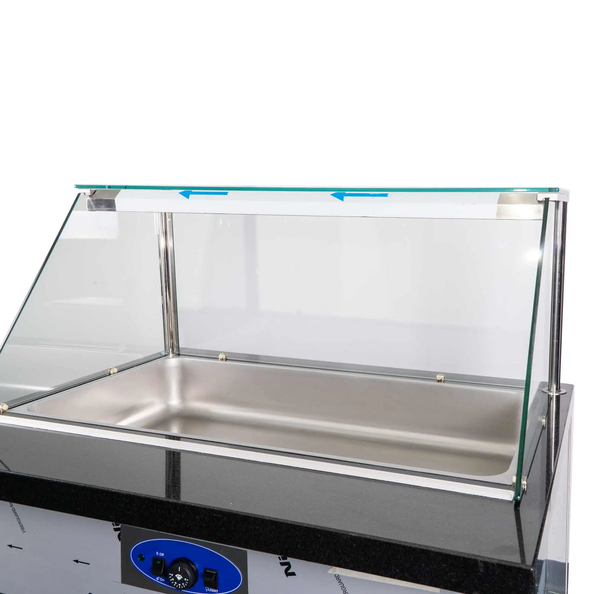 Bain Marie schwarz Marmor LED Dekor 110 cm Gastronics - CPGASTRO